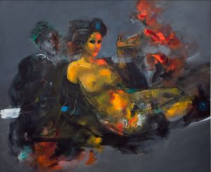 L’ammaliatrice Circe e Ulisse 120×100 Tecnica mista Anno 2017